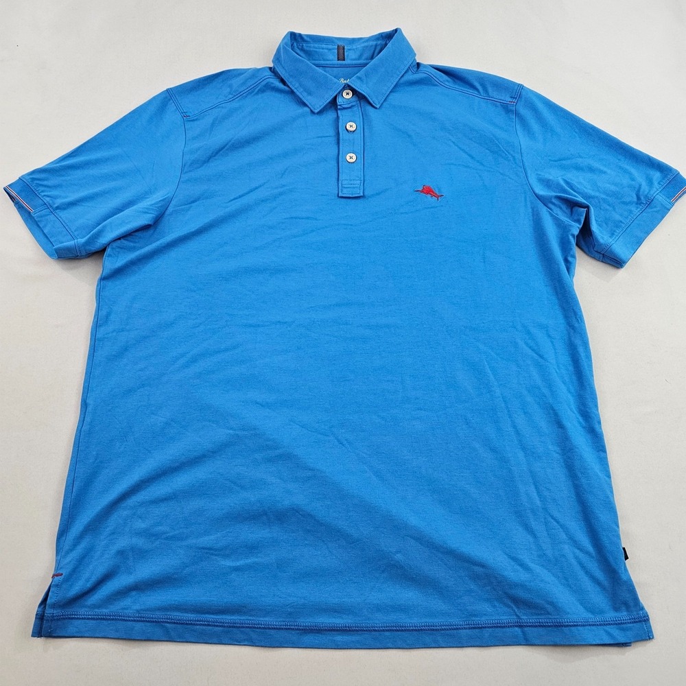 Tommy Bahama IslandZone Polo Shirt Mens M Blue Tropicool Spectator 37.5 Stretch
